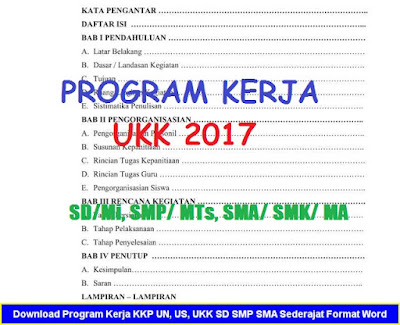 Program Kerja Ujian Kenaikan Kelas SD, SMP, SMA/ SMK (Update 2017)
