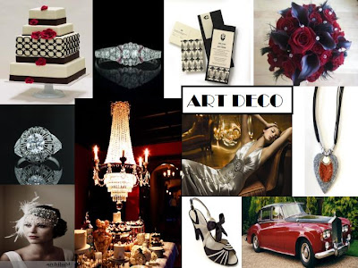  an inspiration board to display my take on an art deco theme wedding