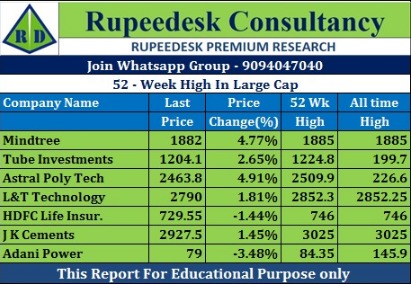 52 - Week High in Large Cap