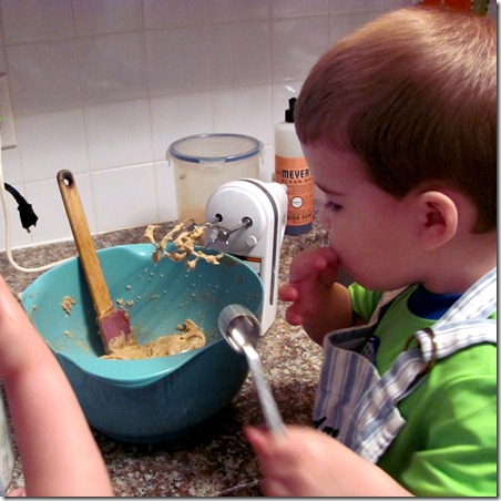 Making peanut butter cookies