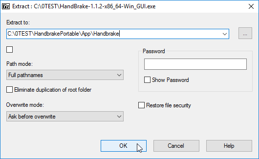 Into HandBrake folder...
