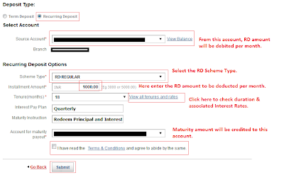 Kotak Mahindra Bank Recurring Deposit Details Page
