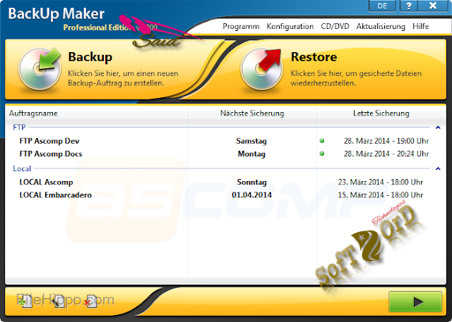 تحميل برنامج BackUp Maker Professional 7.305 لعمل نسخة احتياطية لملفاتك الهامة