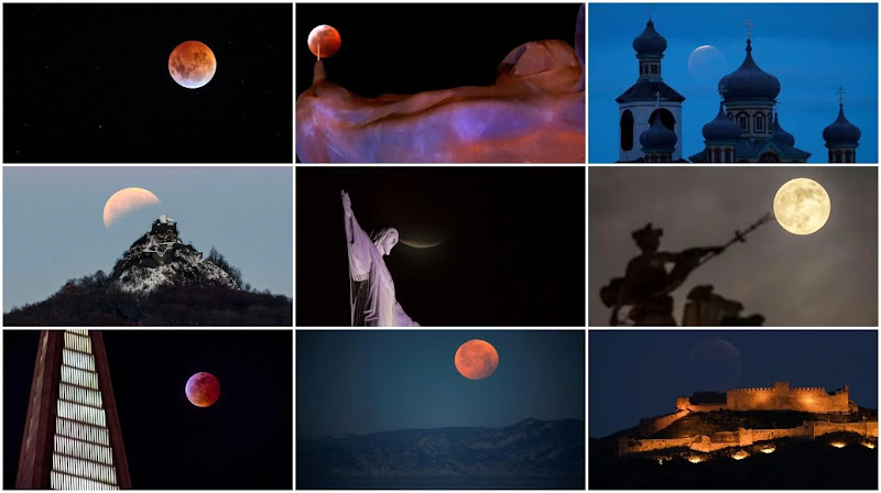 Las impactantes fotos de la "Superluna de sangre"