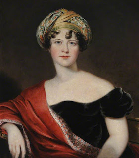 Harriet, Countess Granville, by Thomas Barber   the elder (1809-10), at Hardwick Hall,   National Trust via Wikimedia Commons