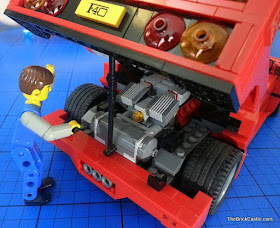 LEGO Ferrari F40 set 10248 mechanic under engine lid