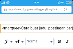 <marquee>Cara buat judul postingan berjalan</marquee>