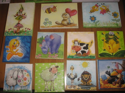 quadros infantis em decoupage