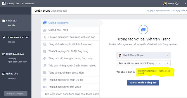 QUẢNG CÁO FACEBOOK ADS - TƯƠNG TÁC VỚI BÀI VIẾT