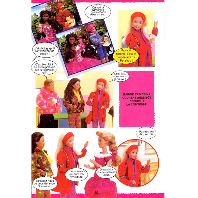 Trentième page du roman-photos de Barbie, photos et mystères.