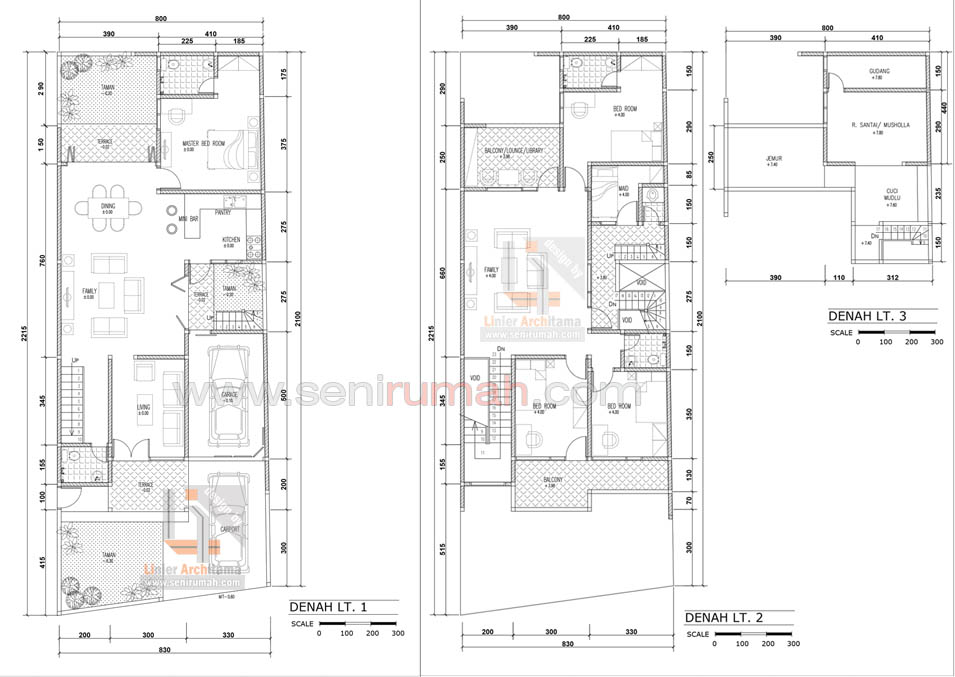  10 Model Denah Lebar 8 Meter Rumah 2 Lantai SENI RUMAH 