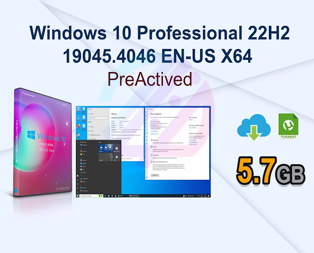Windows 10 Professional 22H2 19045.4046 EN-US X64 Pre-activated -=TeamOS=-