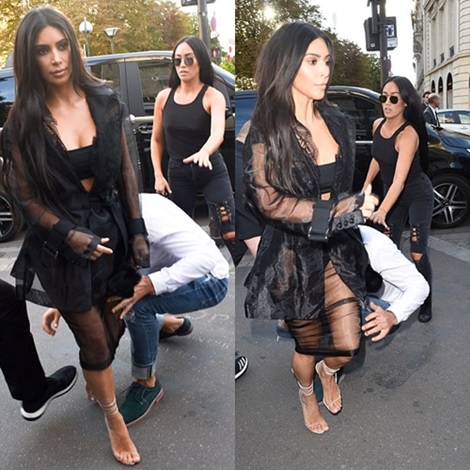 The Crazy Moment a Notorious Prankster Rushed and Kissed Kim K's Butt Amid Security in Paris (Photos+Video)