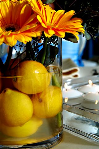 My number one fruit choice for centerpieces are lemons I love the vibrancy