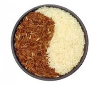 arroz, integral, alimento, blanco, ying-yang, alimento, ingrediente