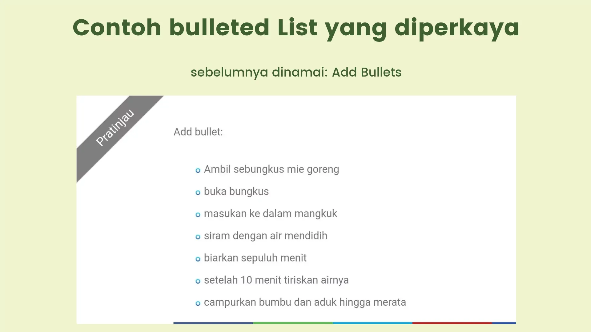 bulleted list