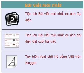 Tiện ích Bài viết mới nhất có ảnh đại diện