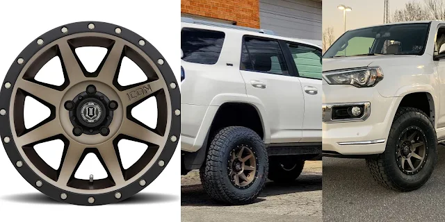 White 4runner bronze icon Rebound wheels