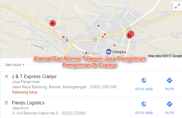 Daftar Alamat Dan Nomor Telepon Jasa Pengiriman Di Cianjur
