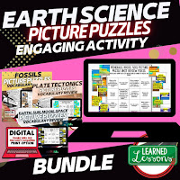 EARTH SCIENCE Activities for Test Prep, Test Review, Study Guides, and Vocabulary Review--PICTURE PUZZLES