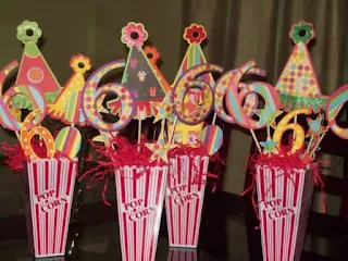 Five Easy and Cute Centerpieces for a Circus Party.