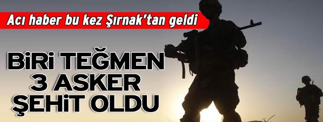 3 Asker Şehit Oldu