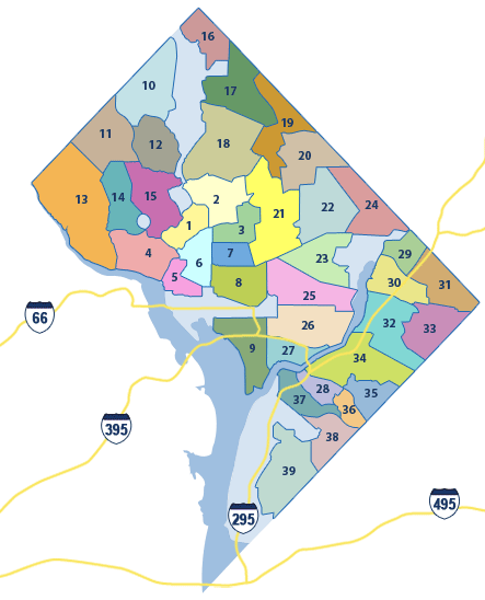 District of columbia map