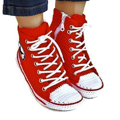 Crochet Converse Slippers, The Perfect Handmade, Unique And AWESOME Gift For An Athlete And Sneaker Fanatics