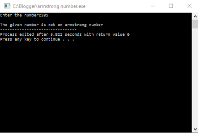 Checking Armstrong number output 2