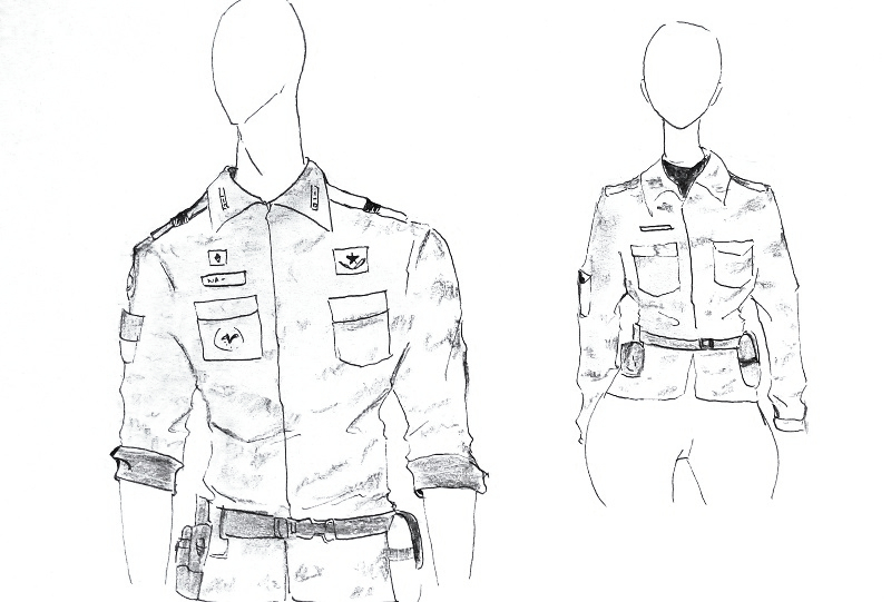 cara menggambar army uniform MAYAGAMI
