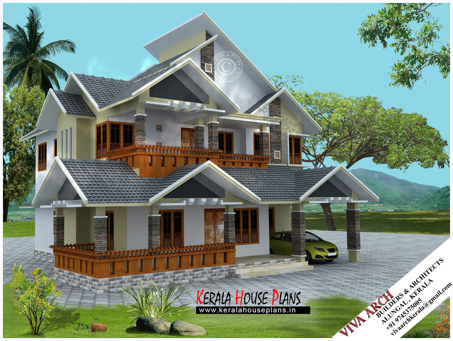 2680 sq ft Kerala Village  style Slope Roof House  Kerala 