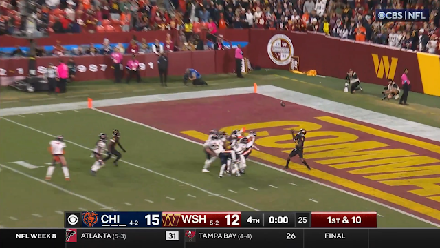 Washington Commanders winning on a Hail Mary against the Chicago Bears.