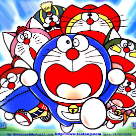 wallpaper doraemon, giant, suneo, nobita, sizuka