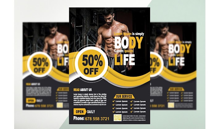 Gym Flyer Design PSD Template