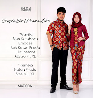 BAJU BATIK COUPLE SETELAN ROK DAN BLUS TERBARU T2354