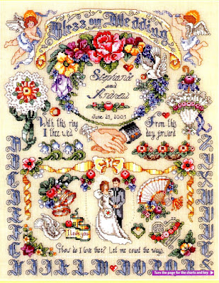 schema punto croce sampler matrimonio