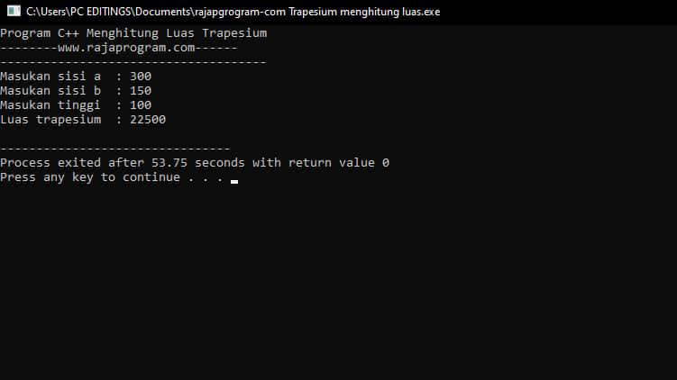 Cara Membuat Program DEV-C++ Menghitung Luas Trapesium