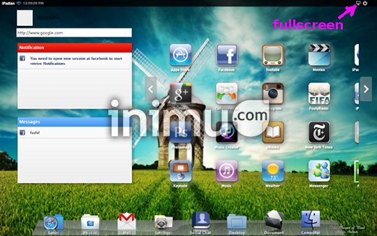 iPadian, iPad emulator for PC - Dash (fullscreen)