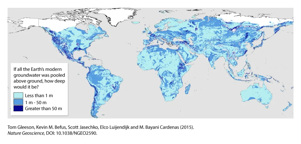 The global volume and distribution of modern groundwater