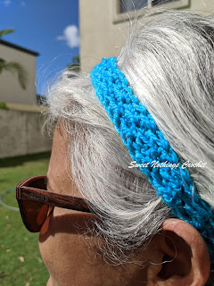 Sweet Nothings Crochet free crochet pattern blog, free crochet pattern for a slim headband, photo of the Easy Slim Seeded headband,