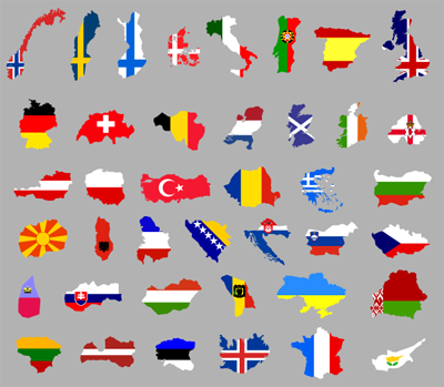 Europe  Vector on Europe Maps With Flags