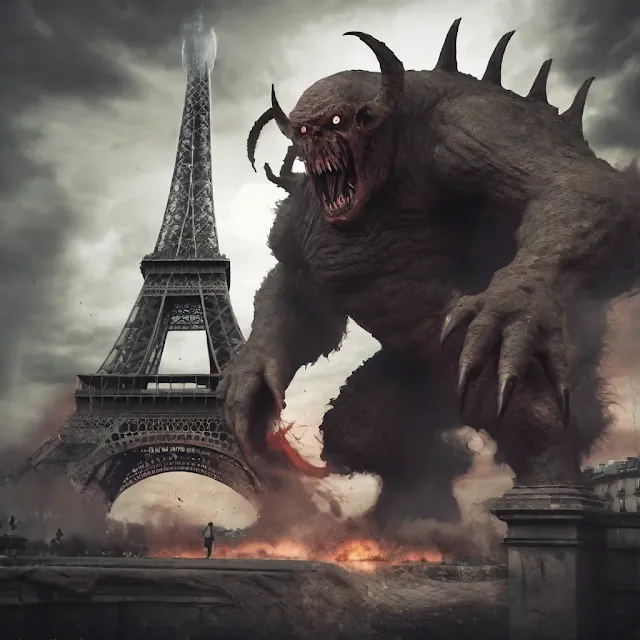 Monstruo en la torre Eiffel, inteligencia artificial