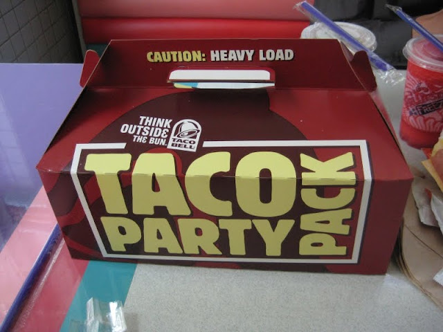 A box of Taco Bell's Taco Party Pack.