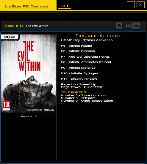 The Evil Within v1.0 Steam Plus 11 Trainer-LinGon