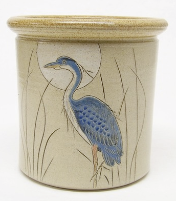 utensil holder with blue heron