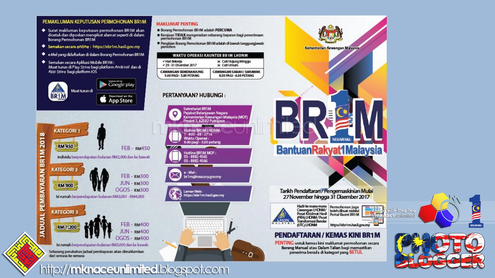 Pendaftaran Bantuan Rakyat 1Malaysia (BRIM) 2018  mknace 