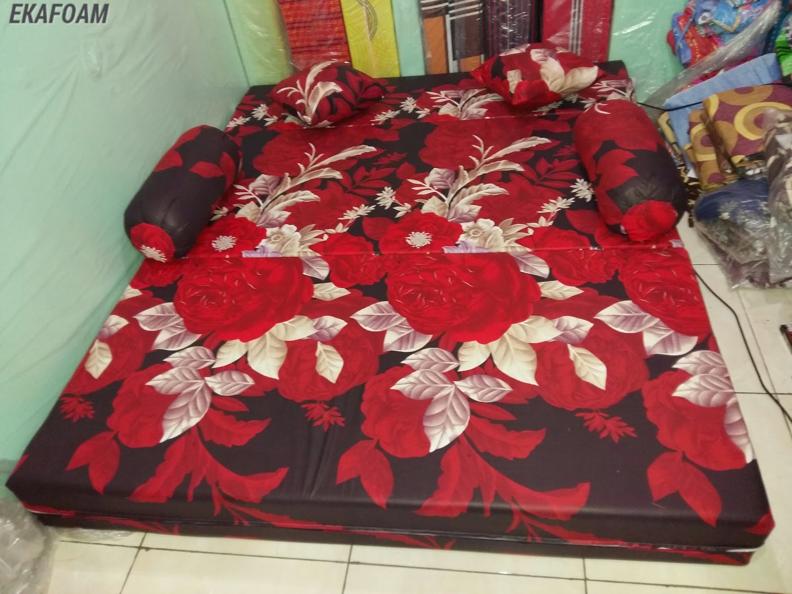 SOFA BED INOAC MOTIF BUNGA ROSIANA Agen Kasur Busa Inoac Tangerang