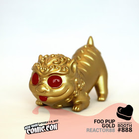 New York Comic Con 2017 Exclusive Foo Pup Gold Edition Vinyl Figure by Reactor88 x myplasticheart