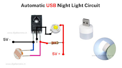 Automatic USB Night Light Circuit