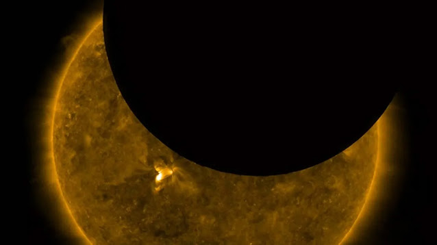 Eclipse Solar registrado pelo SDO em 29 de junho de 2022